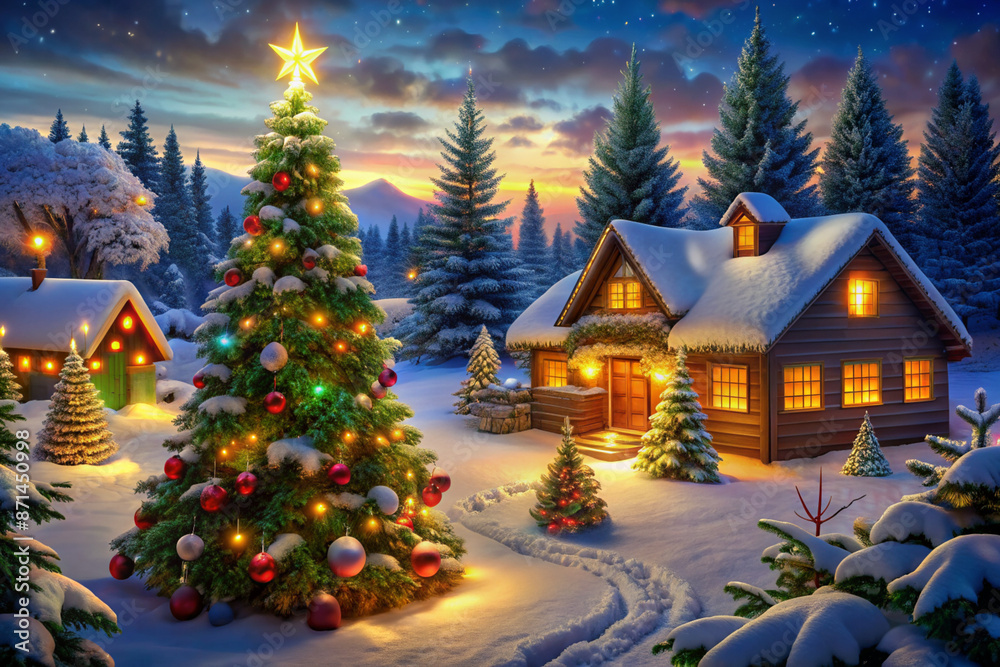 christmas house in the forest christmas house in the forest
