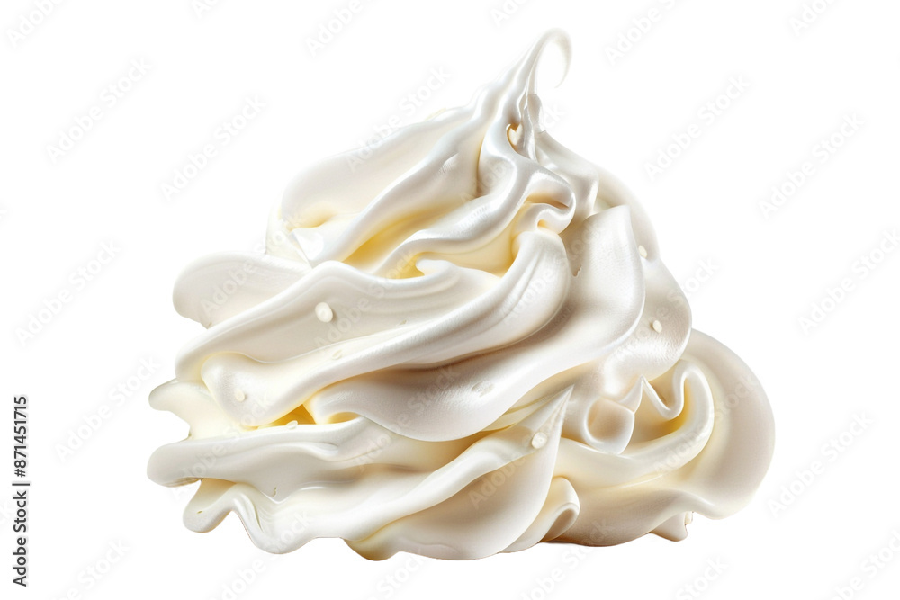 Whipped cream isolated on transparent or white background Whipped cream isolated on transparent or white background