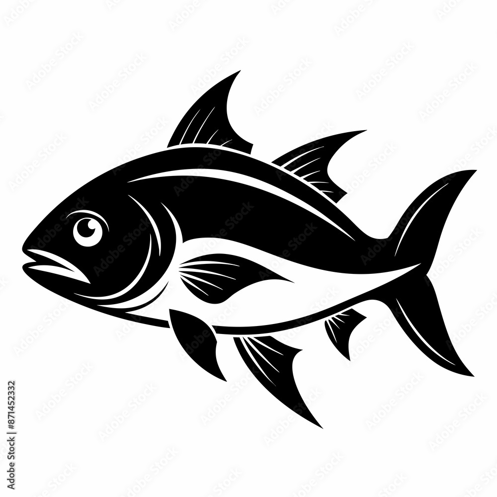 Bluefish vector silhouette black Bluefish vector silhouette black