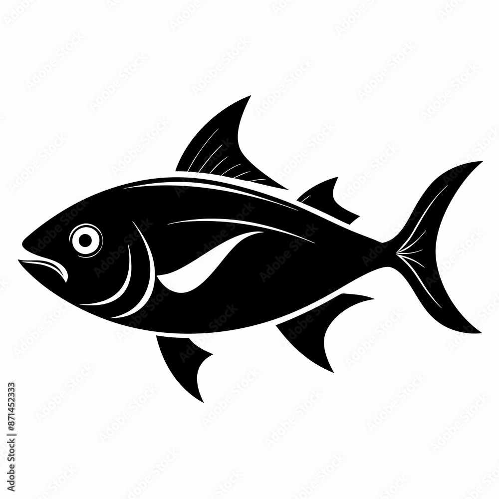 Bluefish vector silhouette black Bluefish vector silhouette black