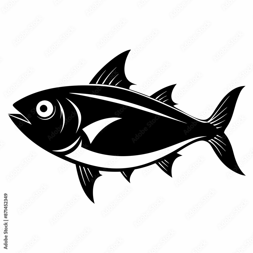 Bluefish vector silhouette black Bluefish vector silhouette black