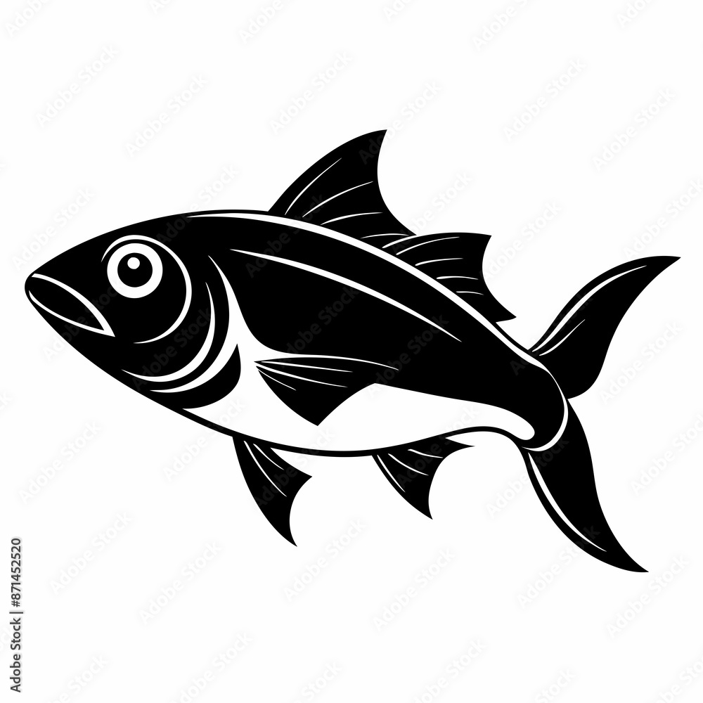 Fototapeta premium Bluefish vector silhouette black 