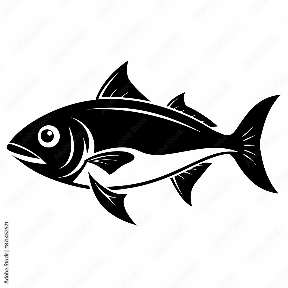 Bluefish vector silhouette black Bluefish vector silhouette black