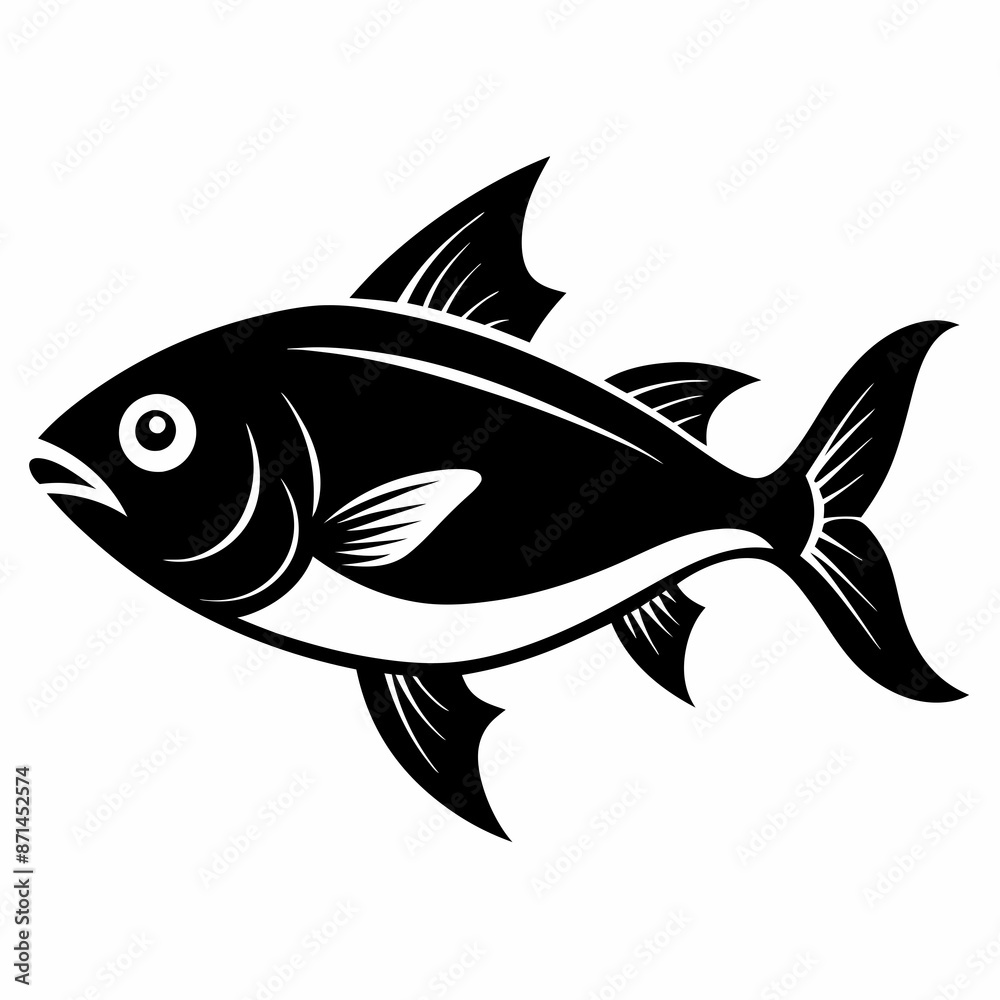 Bluefish vector silhouette black Bluefish vector silhouette black
