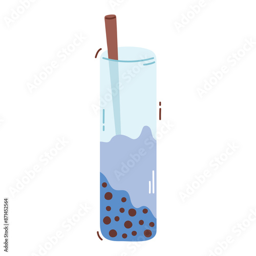 Bubble tea drinks vector illustration