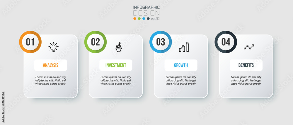 Infographic template business concept with step.
Infographic template business concept with step.