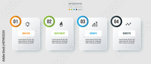 Infographic template business concept with step.
