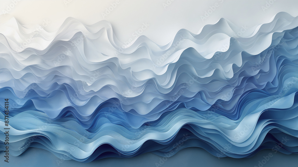 Fototapeta premium A seamless vector pattern of abstract blue waves, perfect for a summery background or decoration