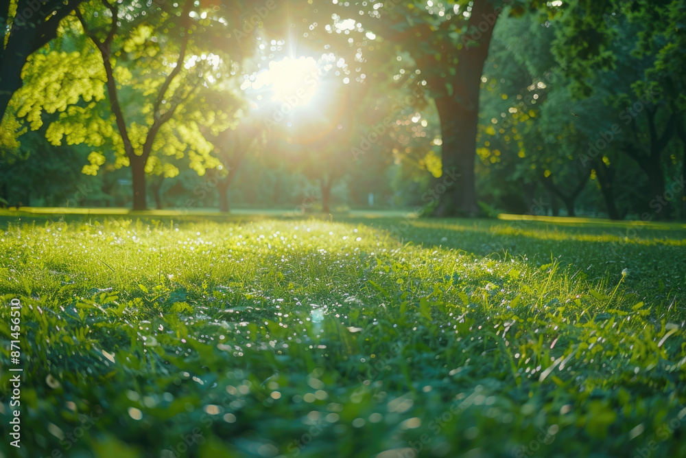 Sunshine penetrates through forests and grasslands Sunshine penetrates through forests and grasslands