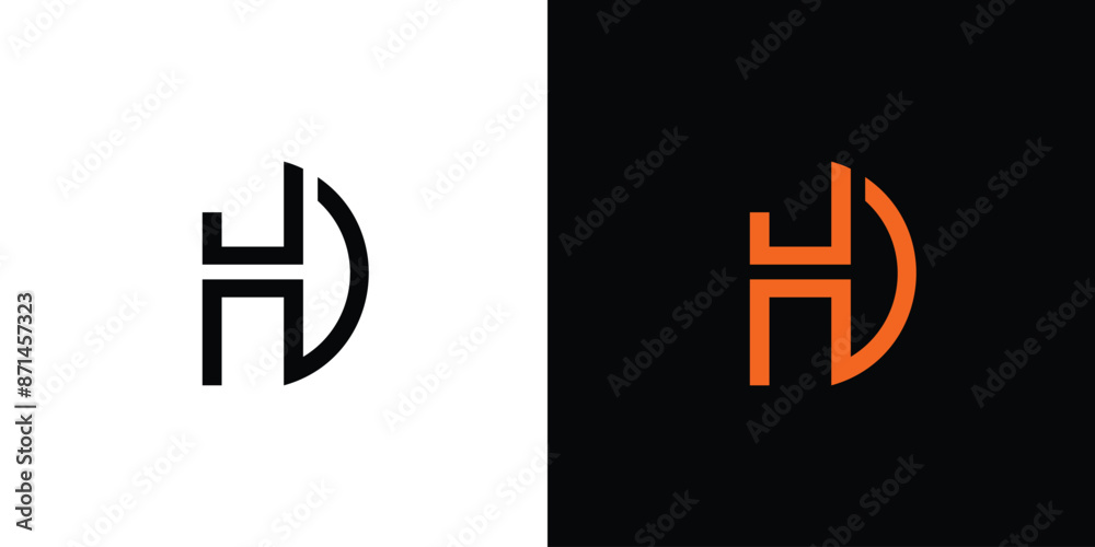 Fototapeta premium Modern and strong letter HD initials logo design