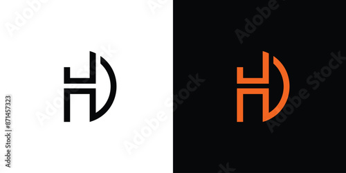 Modern and strong letter HD initials logo design