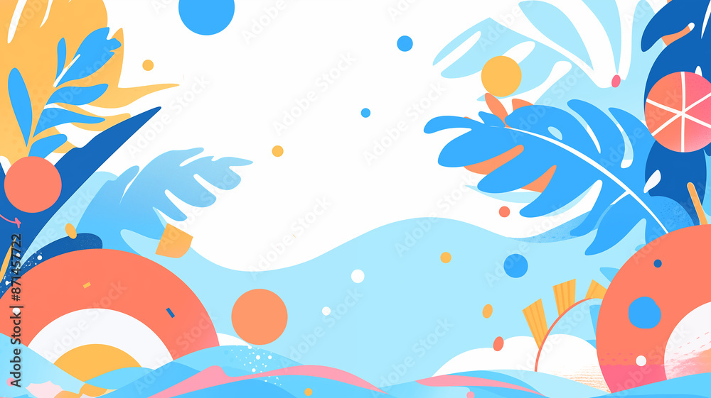 Hand drawn cartoon colorful summer abstract artistic illustration background
Hand drawn cartoon colorful summer abstract artistic illustration background