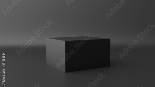 Obraz na plátně a black cube on a gray surface