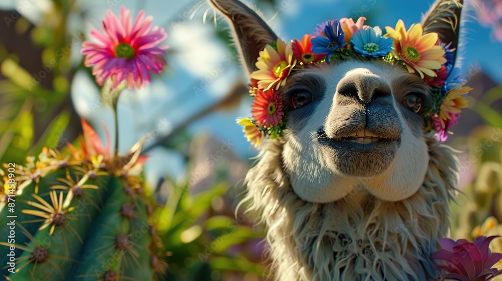 Llama with a Flower Crown Llama with a Flower Crown