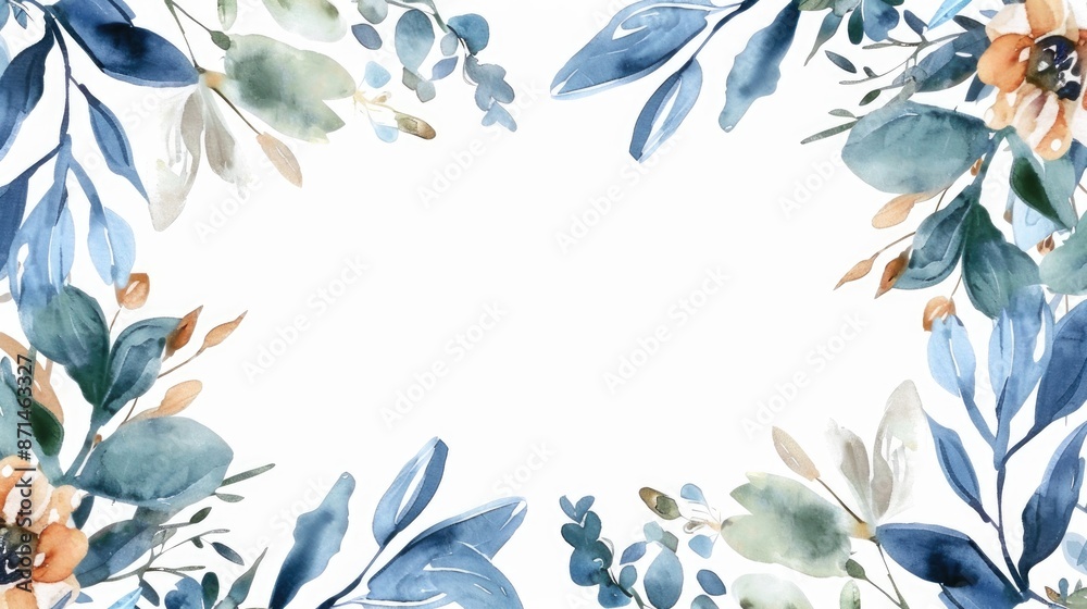 Obraz premium Floral Frame on a white backdrop