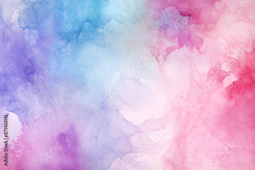 Colorful Watercolor Background in a Rainbow of Colors, Vibrant and Abstract Art