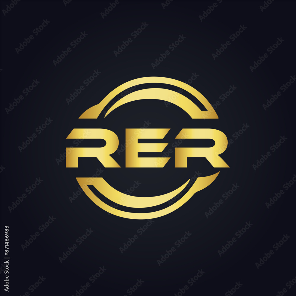 Obraz premium RER logo. R E R design. White RER letter. RER, R E R letter logo design. Initial letter RER linked circle uppercase monogram logo. R E R letter logo vector design. top logo, Most Recent, Featured,