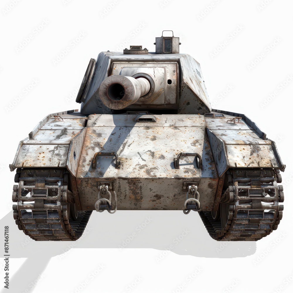 Heavy battle tank isolated on white background. Military vehicle concept of war, destruction, army, power, and defense. Heavy battle tank isolated on white background. Military vehicle concept of war, destruction, army, power, and defense.