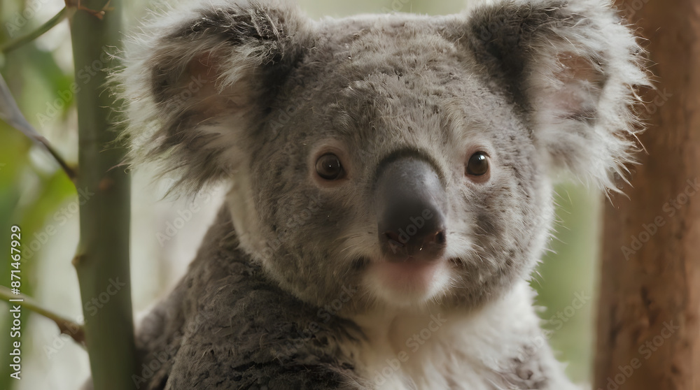 Obraz premium a koala bear that is sitting on a tree