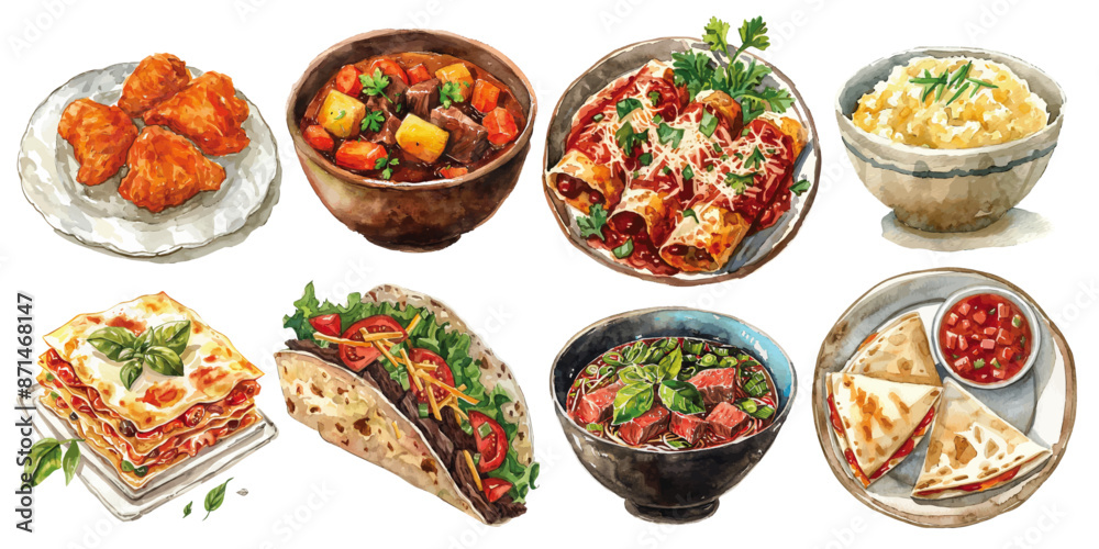 cute set of watercolor food cute set of watercolor food