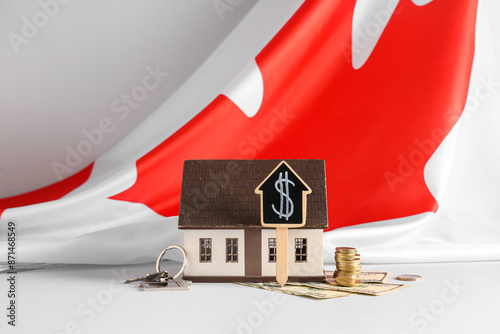 Figure of house, keys, mone...