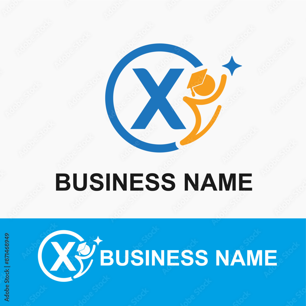 Initial Letter X Student, Toga Cap and Shine Icon for Education, School, Academy Center Business Logo Idea Template Initial Letter X Student, Toga Cap and Shine Icon for Education, School, Academy Center Business Logo Idea Template