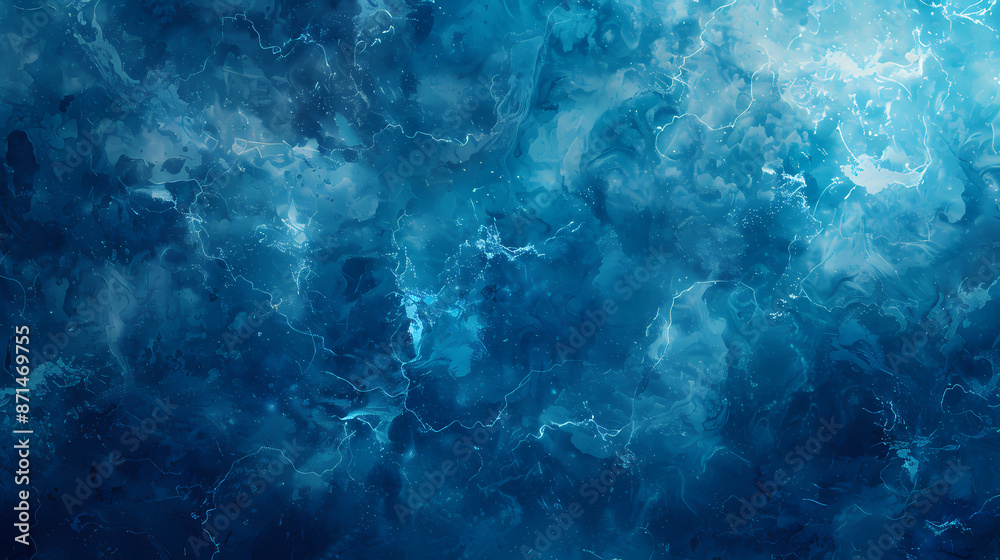 Abstract blue ocean painting with swirling waves and vibrant light highlights. Abstract blue ocean painting with swirling waves and vibrant light highlights.