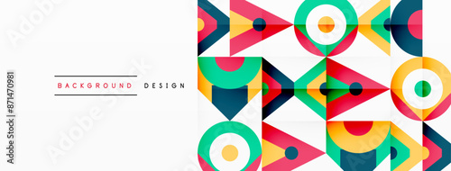 Colorful circle and triangle abstract background. Template for wallpaper, banner, presentation, background