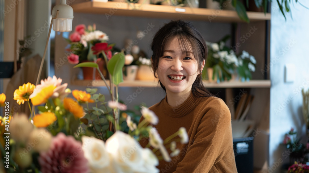 日本の街のお花屋さん 日本の街のお花屋さん