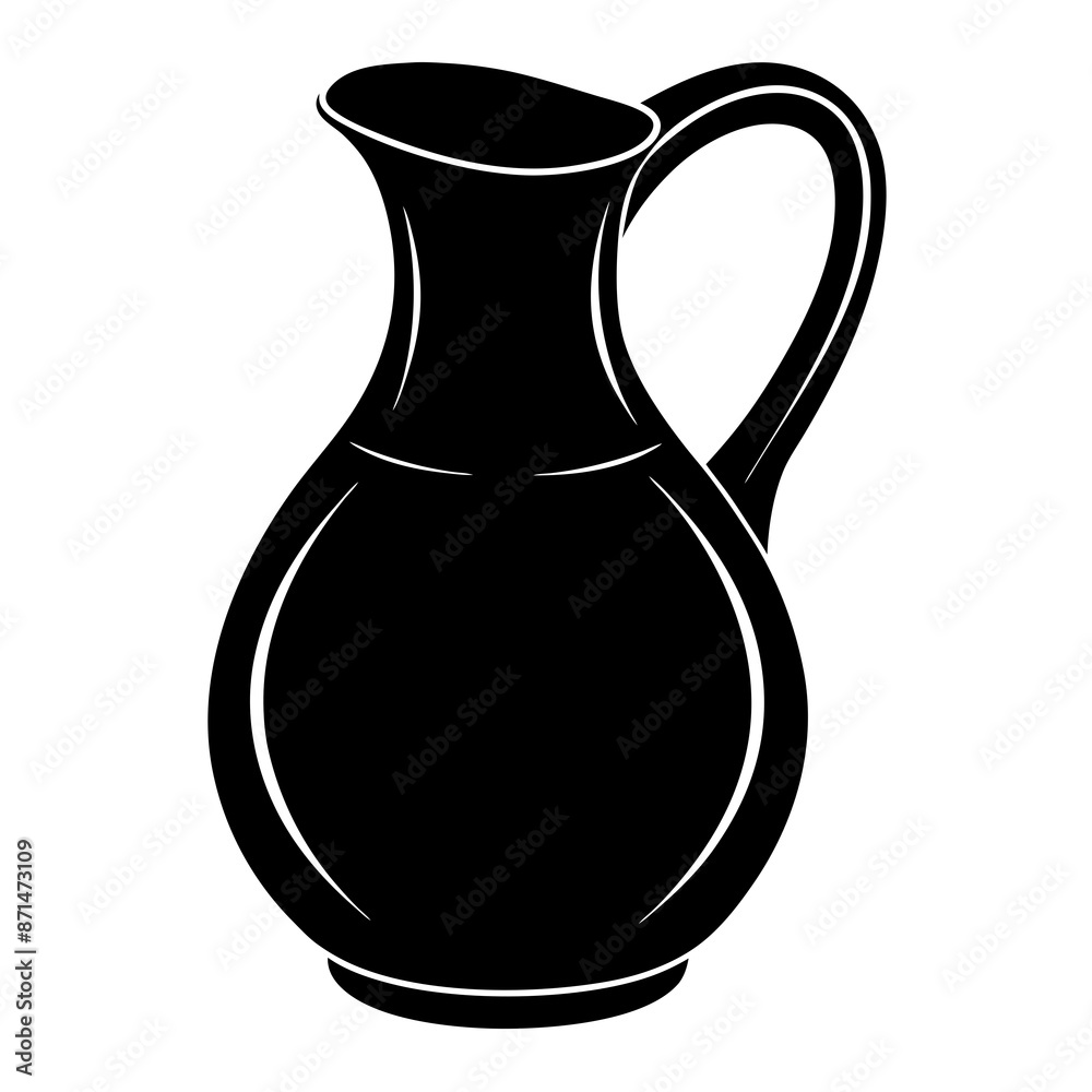 Jug Silhouette Vector Art Illustration Jug Silhouette Vector Art Illustration