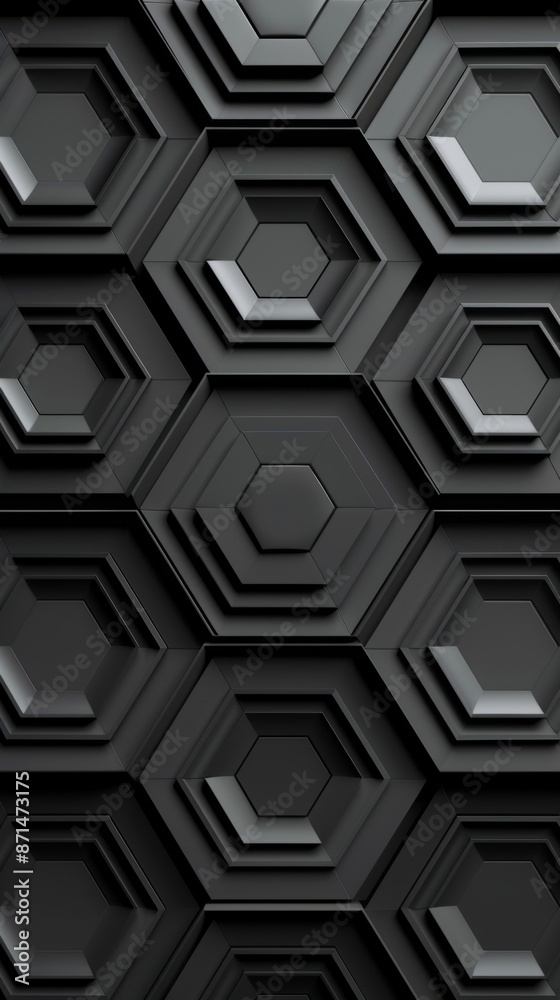 Abstract Black Hexagon Pattern Wallpaper Abstract Black Hexagon Pattern Wallpaper
