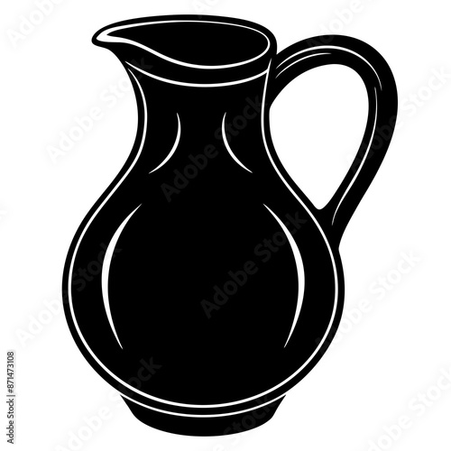 Jug Silhouette Vector Art Illustration