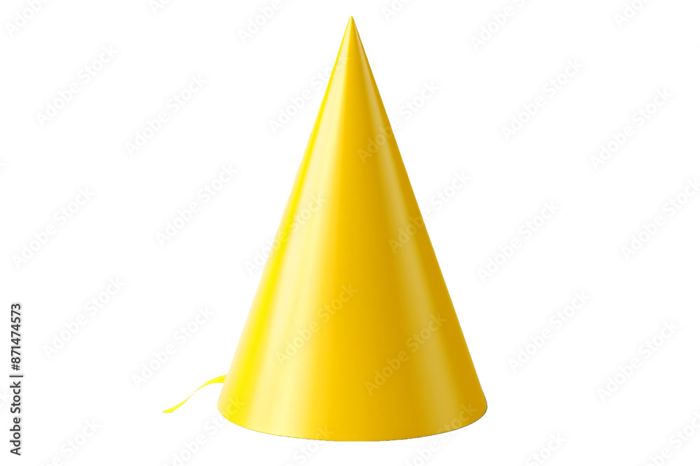 yellow party hat isolated on transparent background yellow party hat isolated on transparent background