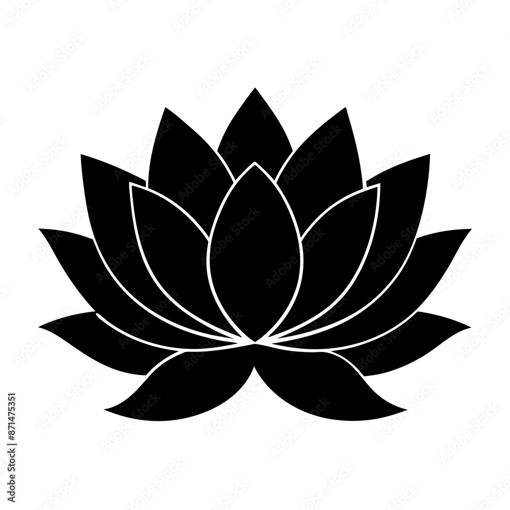 lotus flower silhouette vector art illustration icon lotus flower silhouette vector art illustration icon