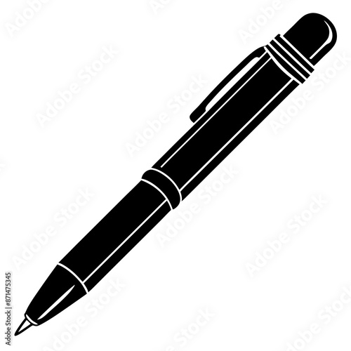 Fountain Pen Silhouette Vector Illustration