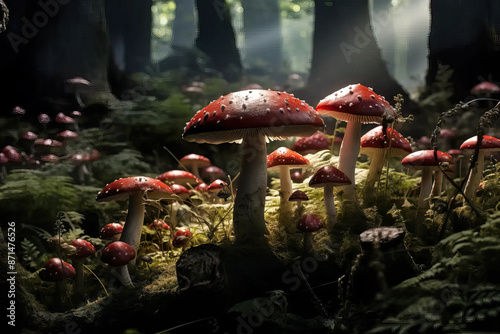 Mystic Mushrmushroom, meadow, mystic, enchanting, wonders, nature, exploration, fantasy, adventure, tranquility, magic, serenitydnd landscape, oom Meadow: Enchanted Field of Wonders Fantasy  wallpaper photo