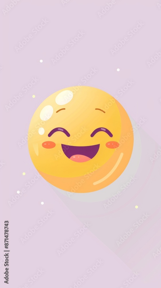 Fototapeta premium Smiling Yellow Smiley on Purple Background