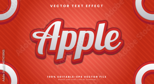 Apple editable Text Effect Template suitable for fresh fruit theme