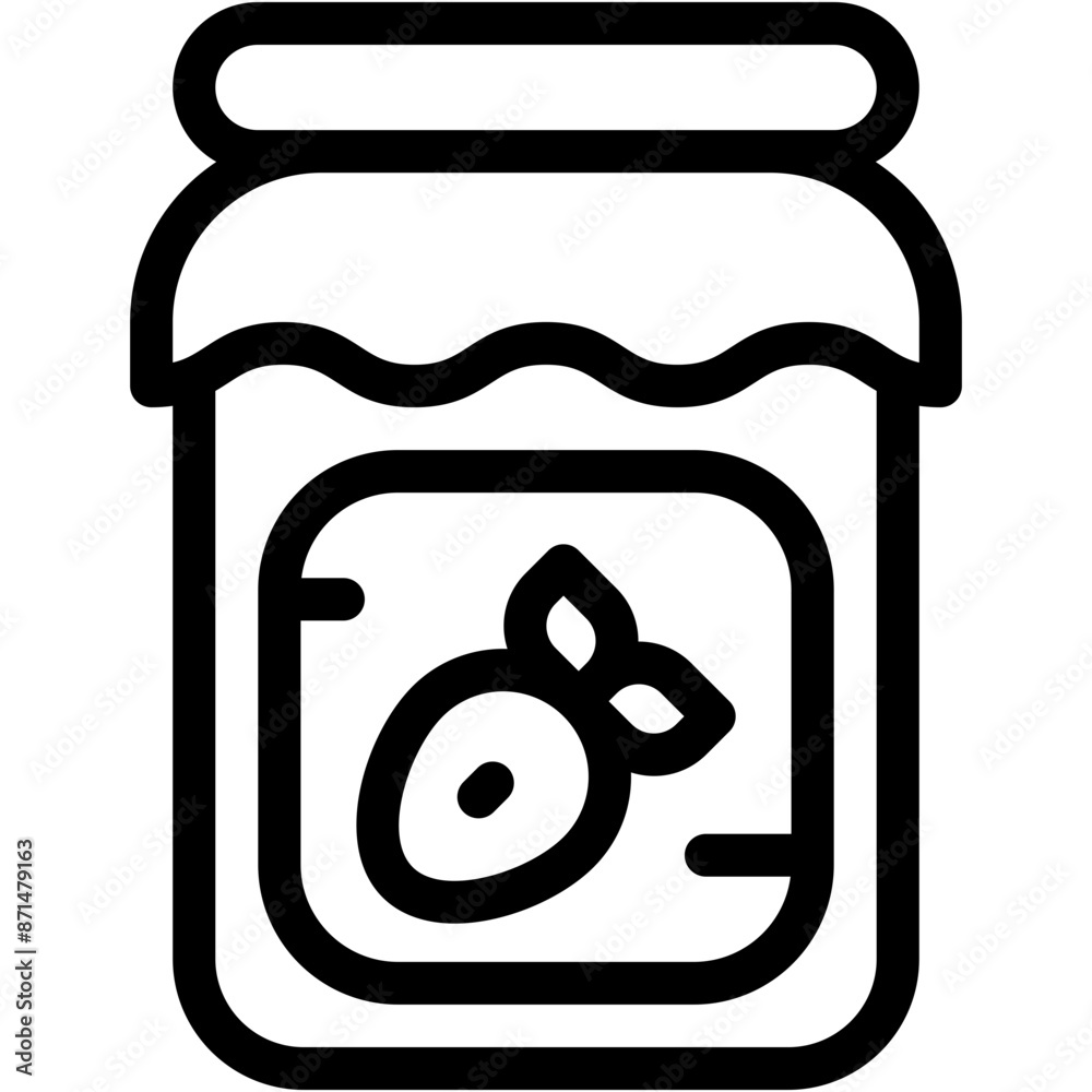 Vector Icon Jam, Strawberry, Breakfast, Food, Jam Jar, Healthy Food Vector Icon Jam, Strawberry, Breakfast, Food, Jam Jar, Healthy Food