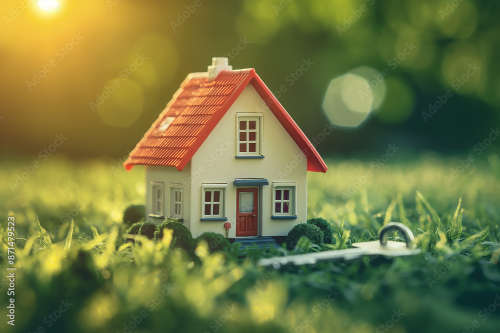 Small Model House With Keys Representing Real Estate Investment Opportunity Small Model House With Keys Representing Real Estate Investment Opportunity