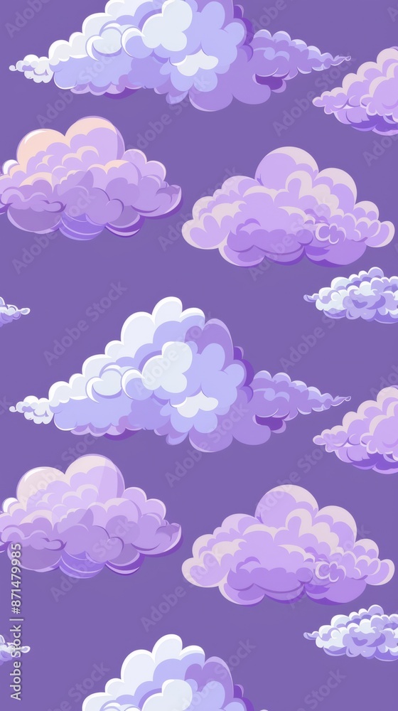 Purple Sky With Fluffy White Clouds Wallpaper Purple Sky With Fluffy White Clouds Wallpaper