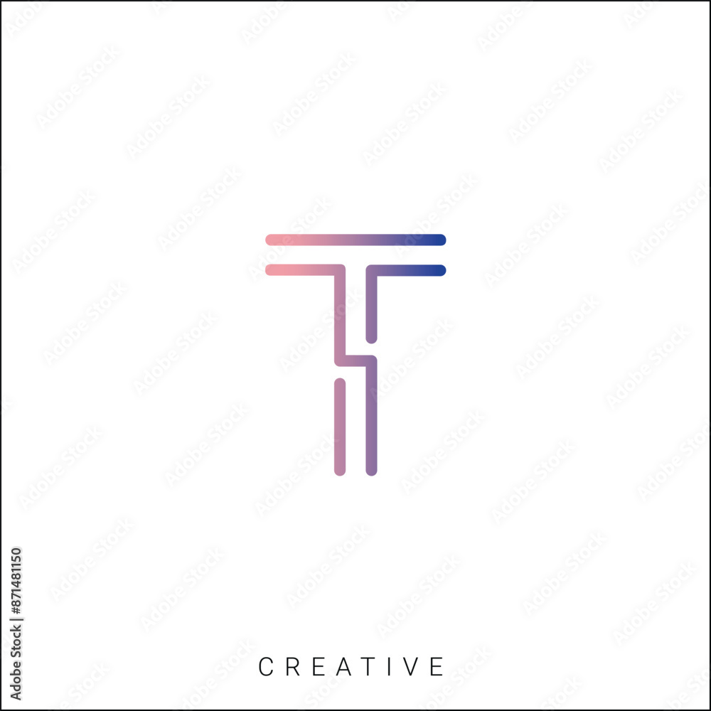 T Creative Latter Logo Design. By Custom Branding Logo. Creative Logo Design. Logo Template. Vector illustration. Modern Design. Monogram Design