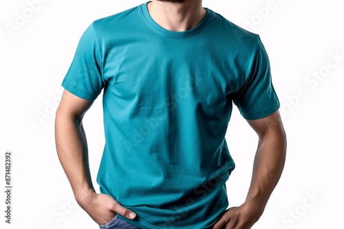 Teal T-shirt, isolate on white background