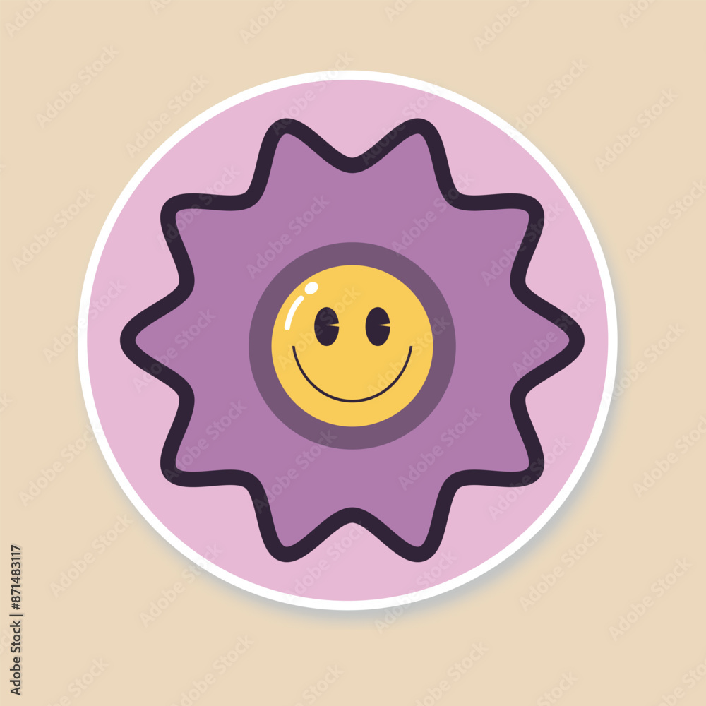 retro abstract flower sticker. vector illustration retro abstract flower sticker. vector illustration