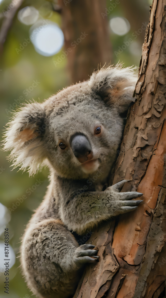 Naklejka premium a koala bear that is sitting on a tree