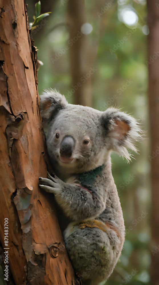 Fototapeta premium a koala bear that is sitting on a tree