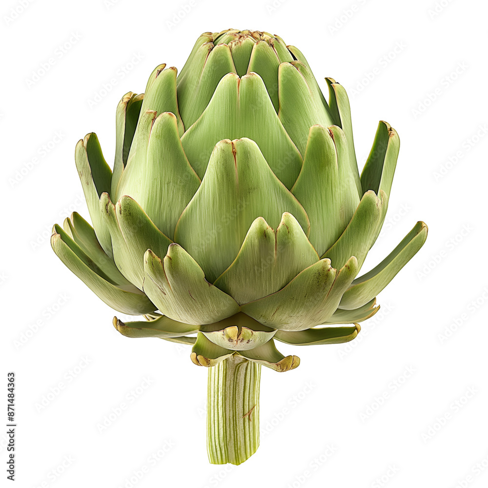 Obraz premium Artichoke, Flower, Isolated on Transparent Background, Graphic Resource for Gourmet Advertising, Menu Design, Website Banners, Packaging, and Social Media Campaigns