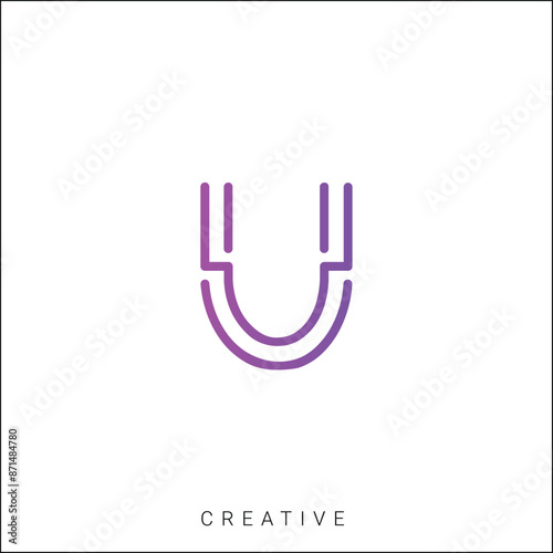 U Creative Latter Logo Design. By Custom Branding Logo. Creative Logo Design. Logo Template. Vector illustration. Modern Design. Monogram Design