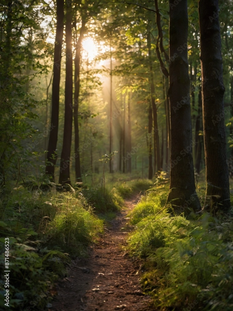 Fototapeta premium a forest where quails walk