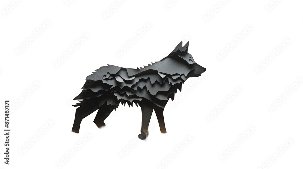 Fototapeta premium hand drawn wolf head silhouette